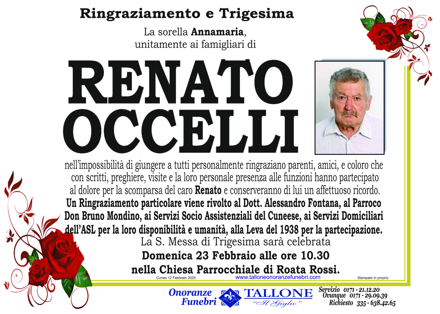<br />
<b>Warning</b>:  Undefined variable $info in <b>/home/tallone/public_html/ringraziamenti.php</b> on line <b>68</b><br />
Renato Occelli